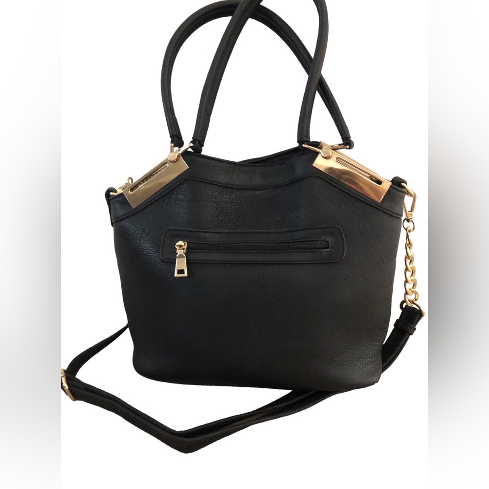 Black Rivet Vegan Leather Bag